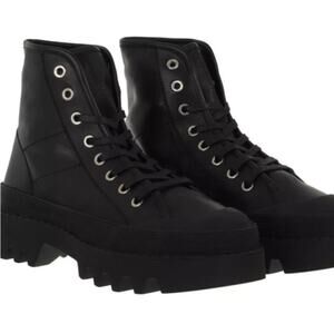 Proenza Schouler The City Combat Boots size EU 38 Black NEW Lug Sole Leather